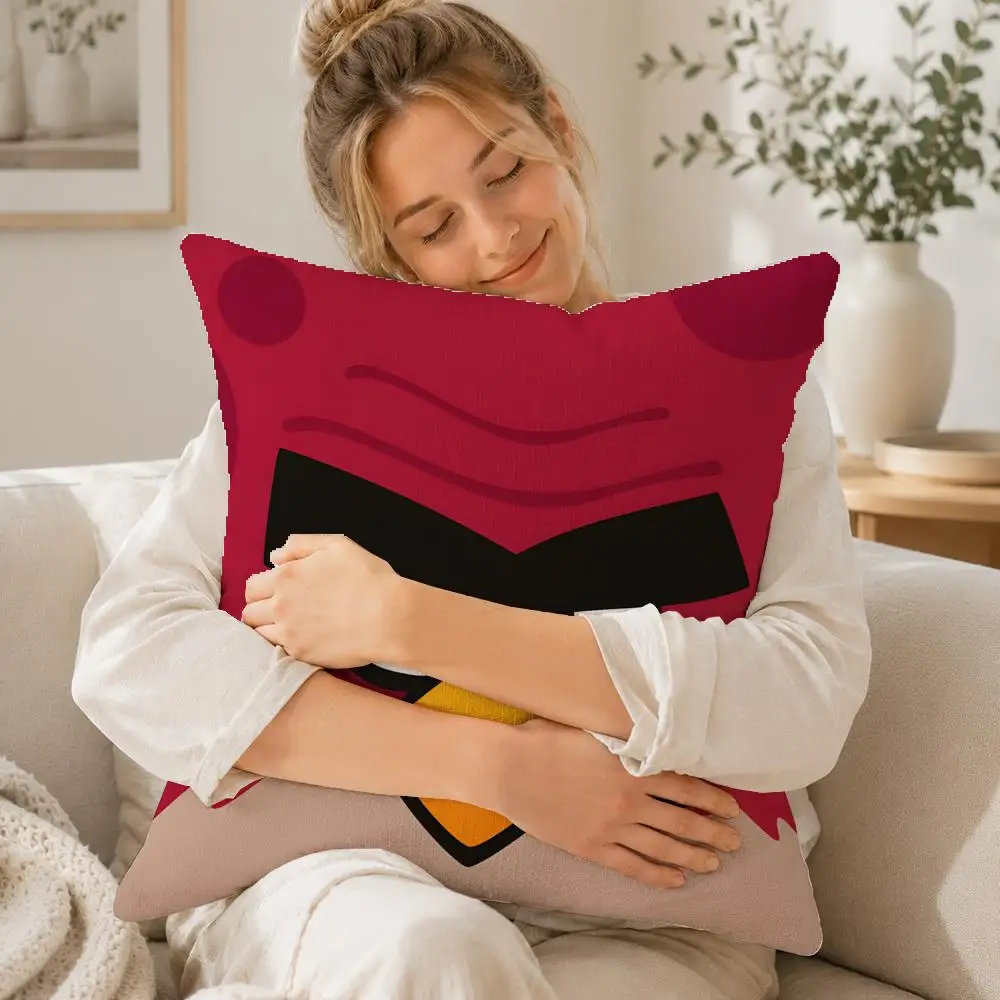 Game Angry Birds Cushion Cover Linen Cushion Cover, Double-Sided Printed Pillow Cover for Sofa Home Decor