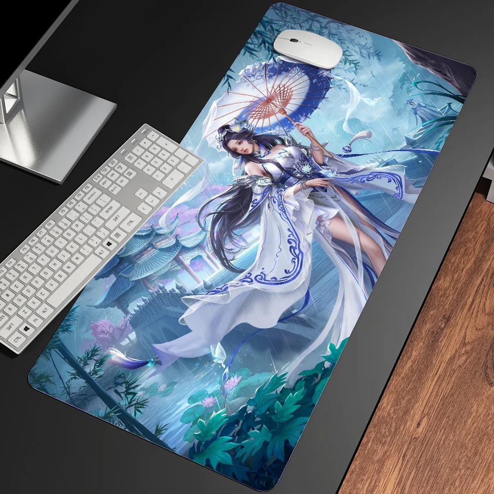 Illustration of Three Kingdoms Kill Gaming Mousepad Notebook Keyboard Pad XXL Size Non-slip for Desk Mat Laptop Desk Office pad