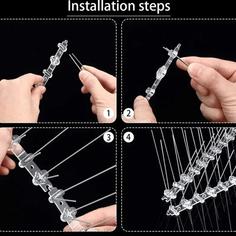 شرفة مكافحة الطيور حمامة سبايك الفولاذ المقاوم للصدأ مكافحة الطيور شوكة مسمار مجموعة في الهواء الطلق الطيور مبيد الحشرات رادع مكافحة السنجاب طارد #5