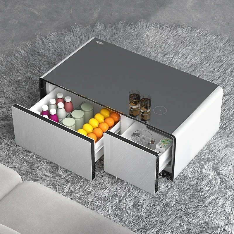 Multi functional smart coffee table for summer frozen small refrigerator gatherings