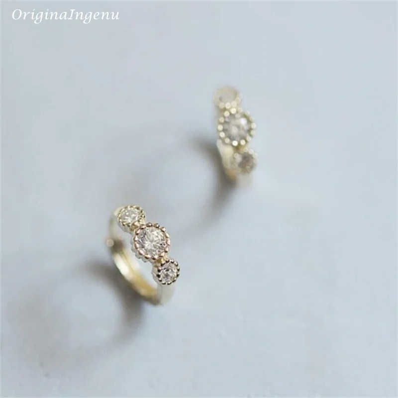 Solid 9K Gold Hoop Earrings Dainty Zircon Hoop Earrings Gold Hoop Jewelry 9K Solid Gold Fine Jewelry Tarnish Resistan Earring