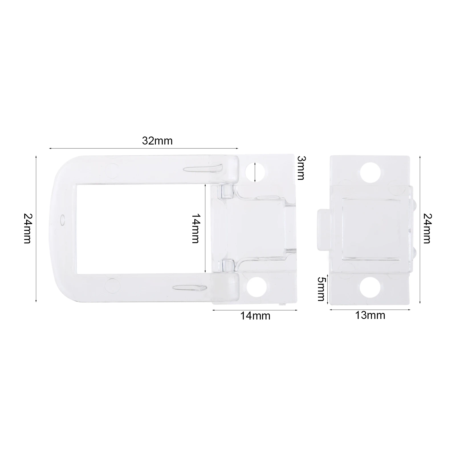 2 set Hasp in acrilico con viti fibbia di bloccaggio in cristallo trasparente Mini chiusura chiusure Hasp per valigia portagioie custodia regalo cassetta degli attrezzi sul petto