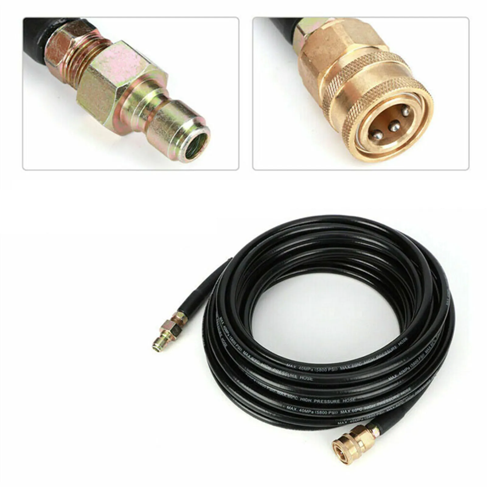

5800PSI 50 футов шланг для очистки трубки мойки высокого давления 3/8 дюйма быстрый разъем шланг для мойки 3/8 дюйма быстрый разъем