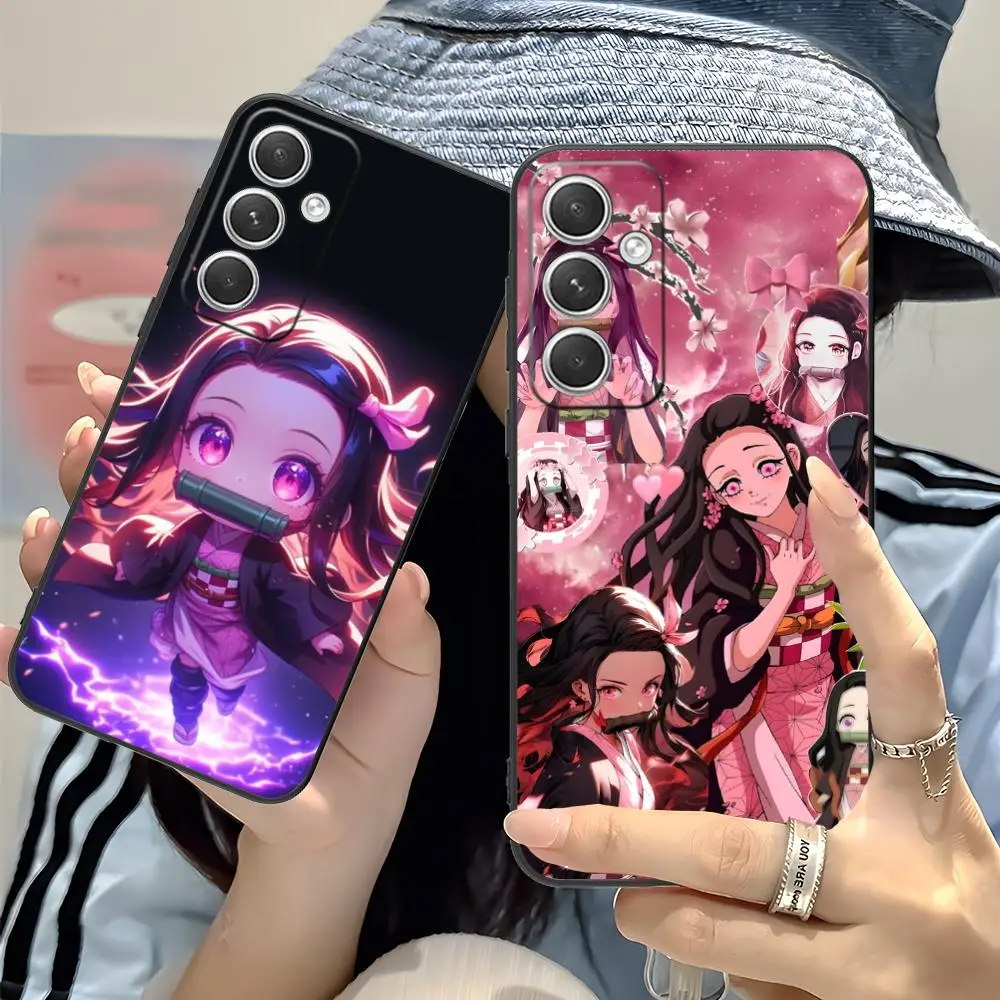 Funda de teléfono Demon Slayer Nezuko para Samsung Galaxy S25 S24 S23 S22 S21 S20 Note20 Plus FE, funda protectora de lujo Ultra Color