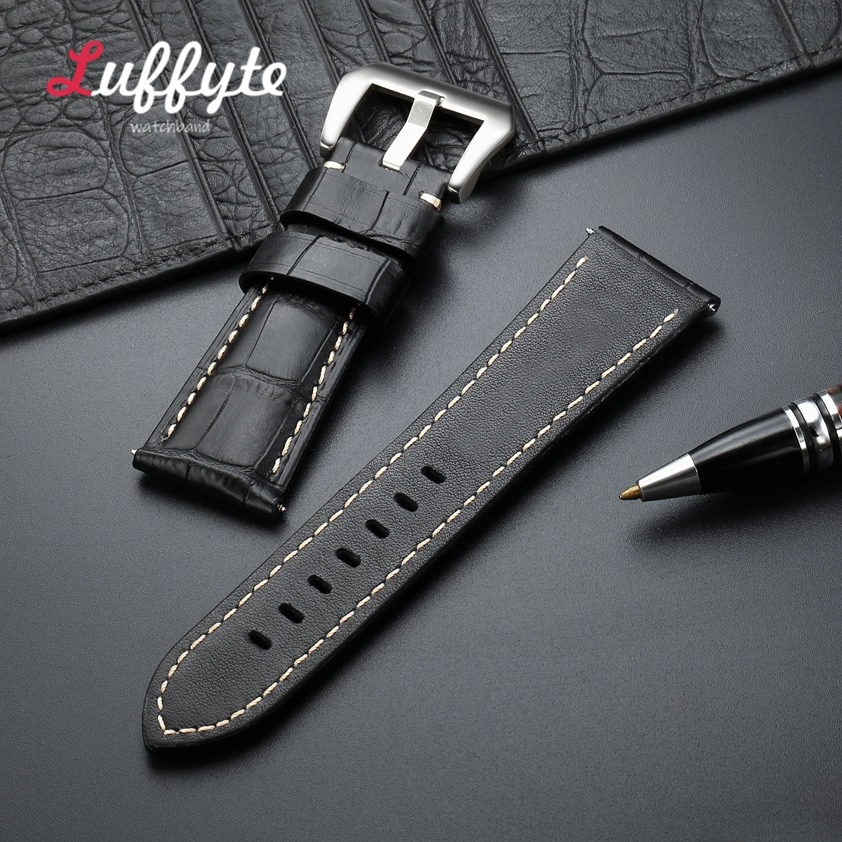 حقيقية جلد البقر الساعات 20 مللي متر 22 مللي متر 24 مللي متر 26 مللي متر الصلب مشبك ساعة اكسسوارات أسود أزرق براون ساعة اليد الأشرطة