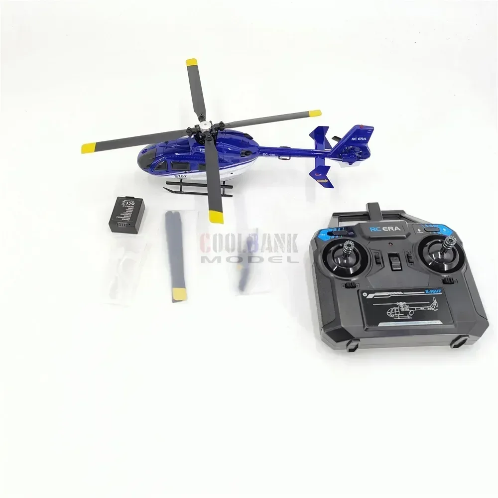 New C187 Remote-controlled Aircraft Ec135 Model Remote-controlled Helicopter Single Blade Aileron Free Aircraft Model Toy Gift