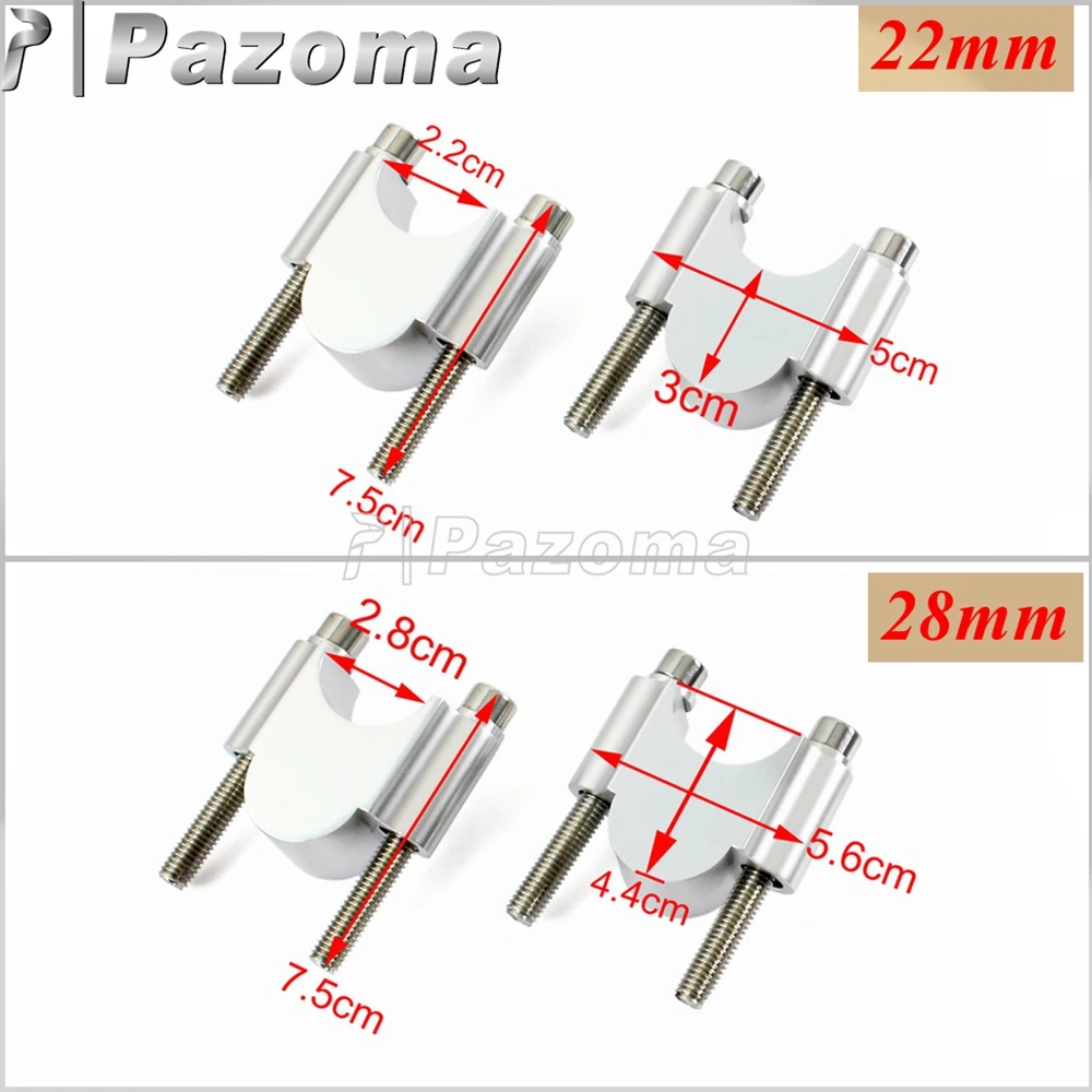 22mm 28mm Morsetto Manubrio Moto 1.2 "Manubrio Riser Per Harley Softail Sportster ATV Può am Yamaha Suzuki Honda Kawasaki