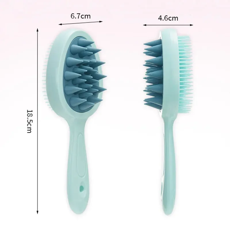 Peignes de massage du cuir chevelu en silicone souple à long manche, brosse à shampooing, nettoyage de la tête