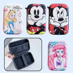 Disney Alice Ariel Cosmetic Organizer Travel Jewelry Zipper Case Boxes Earrings Necklace Ring Portable Waterproof Storage Box