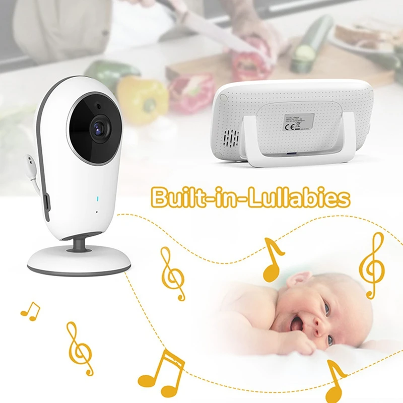 กล้องวิดีโอ Baby Monitor ขนาด 4 นิ้วรายวัน ซูมดิจิตอล 3 เท่า เสียงสองทาง กล้องรักษาความปลอดภัย HD Night Vision อัตโนมัติ