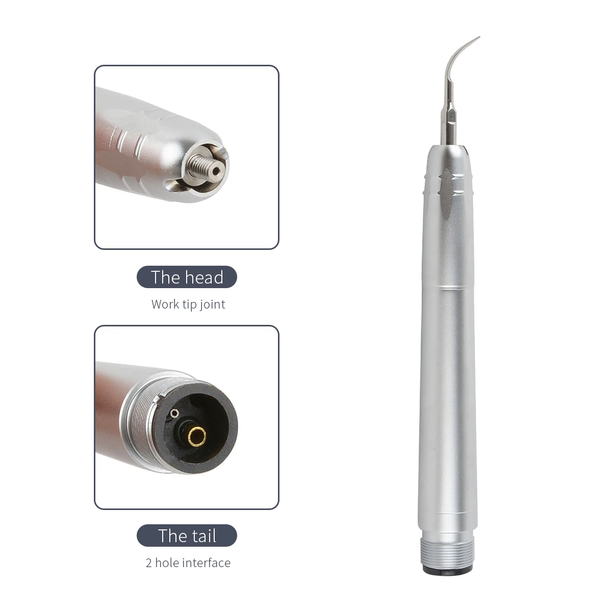 1PC Azdent Dental Air Scaler Handpiece High Frequency Pneumatic Scaler 3 Tips 135℃ Autoclavable Fit For NSK