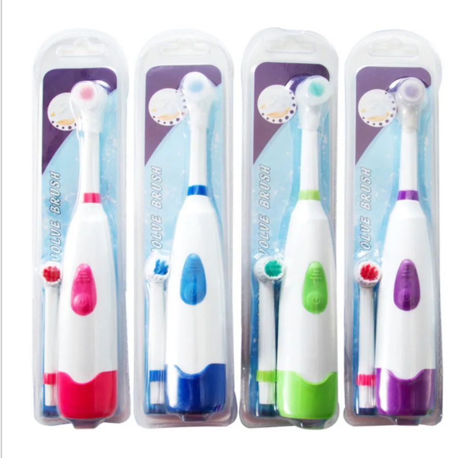 Electric toothbrush waterproof rotary delivery two soft bristle toothbrush heads children\'s toothbrush adult toothbrush