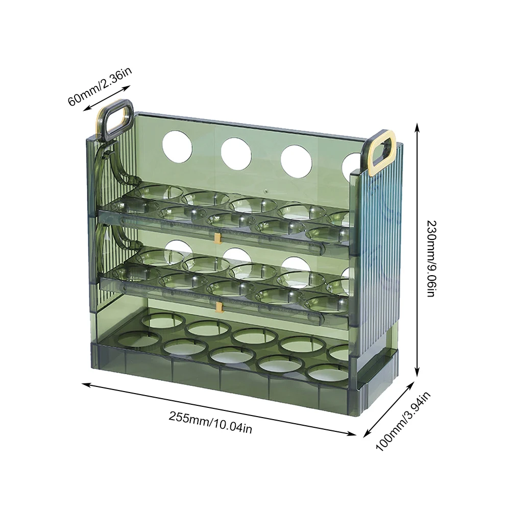 2/3 Tier Egg Holder for Refrigerator Egg Storage Container Foldable Tray Large Capacity Egg Container Acrylic Egg Organizer Hold