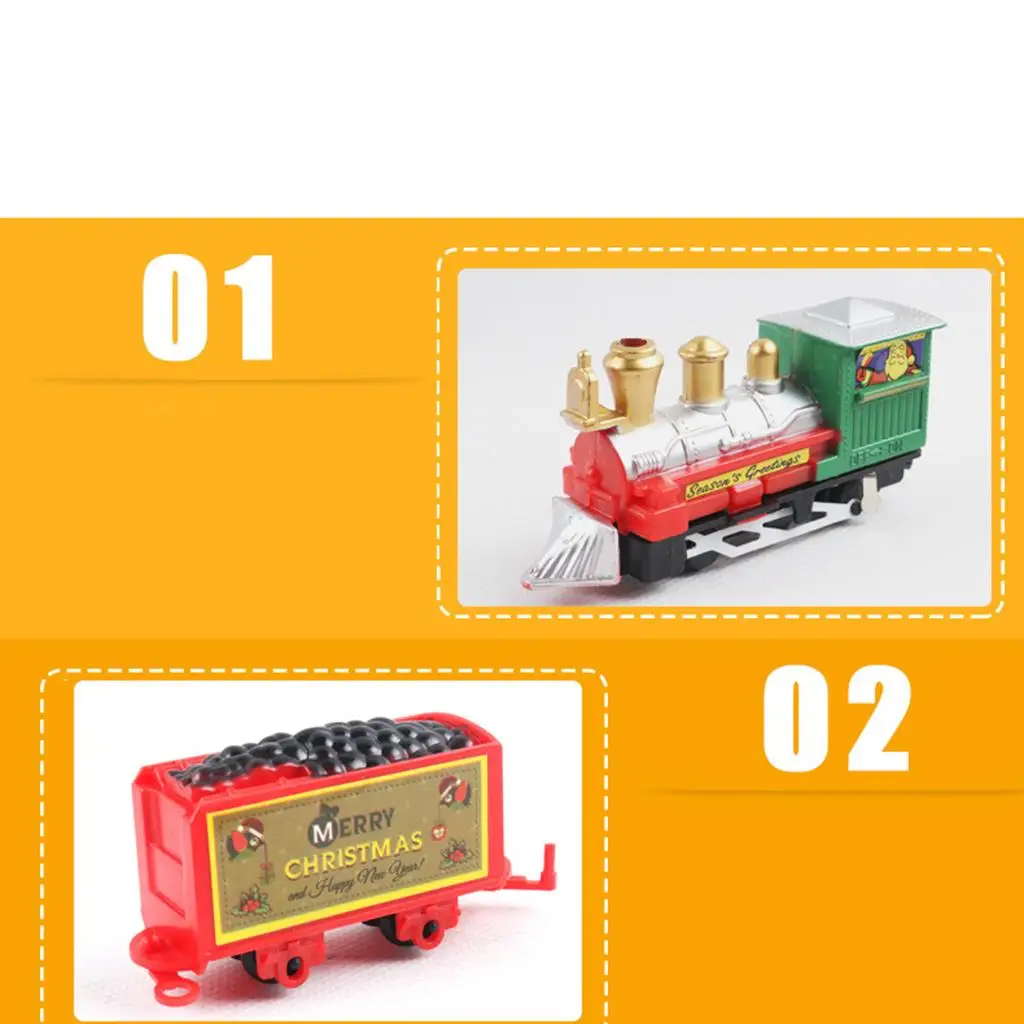 11 Pack Train Set Electric Train Toy for with Santa Carriage Gift Carriage Railway Kits Locomotive Engine, , Christmas Gifts