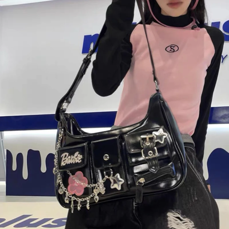 HAEX Y2K-Bolso de hombro para Mujer, bandolera Vintage con múltiples bolsillos, estilo Punk, a la moda, 2023