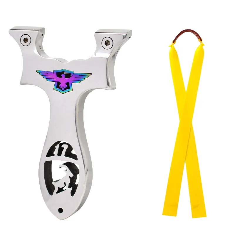 Colorful All-metal Stainless Steel Slingshot Integrated Metal Sling Machine Tool Polished Slingshot Toy Rapid Shooting Sling