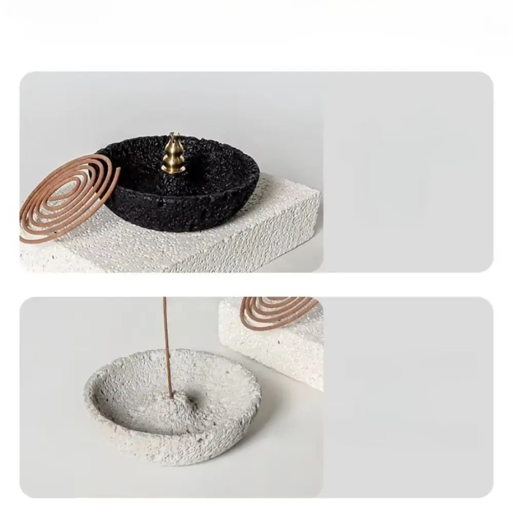 Cement Cement Incense Burner Plug in Planetary Style Incense Stick Stand Multi-functional Concrete Texture Aromatherapy Holder