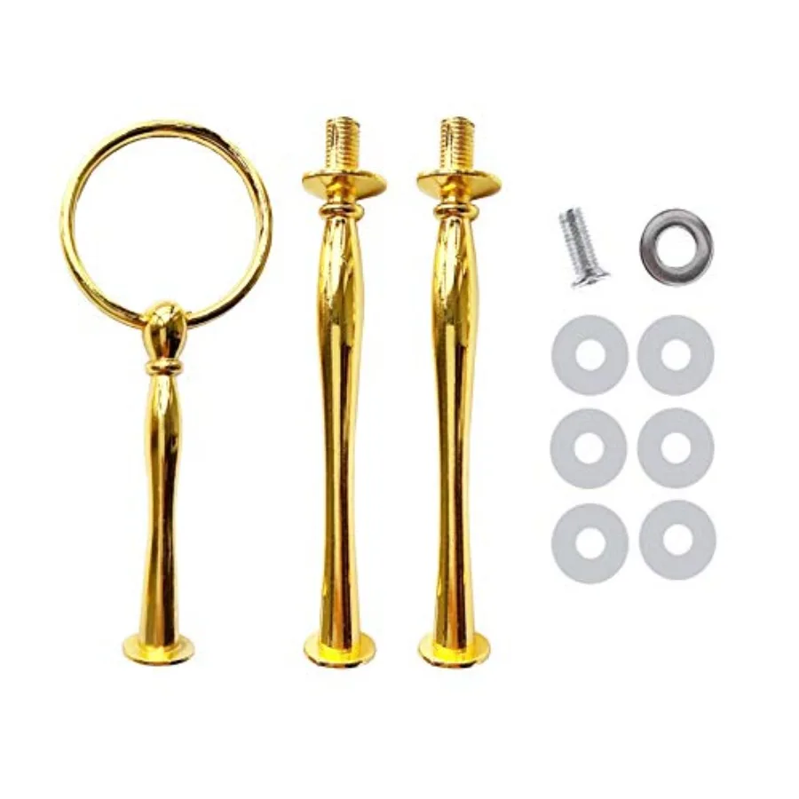 3 Tier Round Metal Cake Stand Holder Heavy Duty Fruit Plate Handle Fittings Hardware Rod