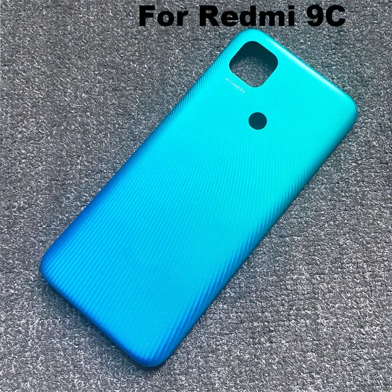 For Xiaomi Redmi 9C Battery Cover Back Glass Housing Rear Door Case Panel With Camera Lens New M2006C3MG M2006C3MT