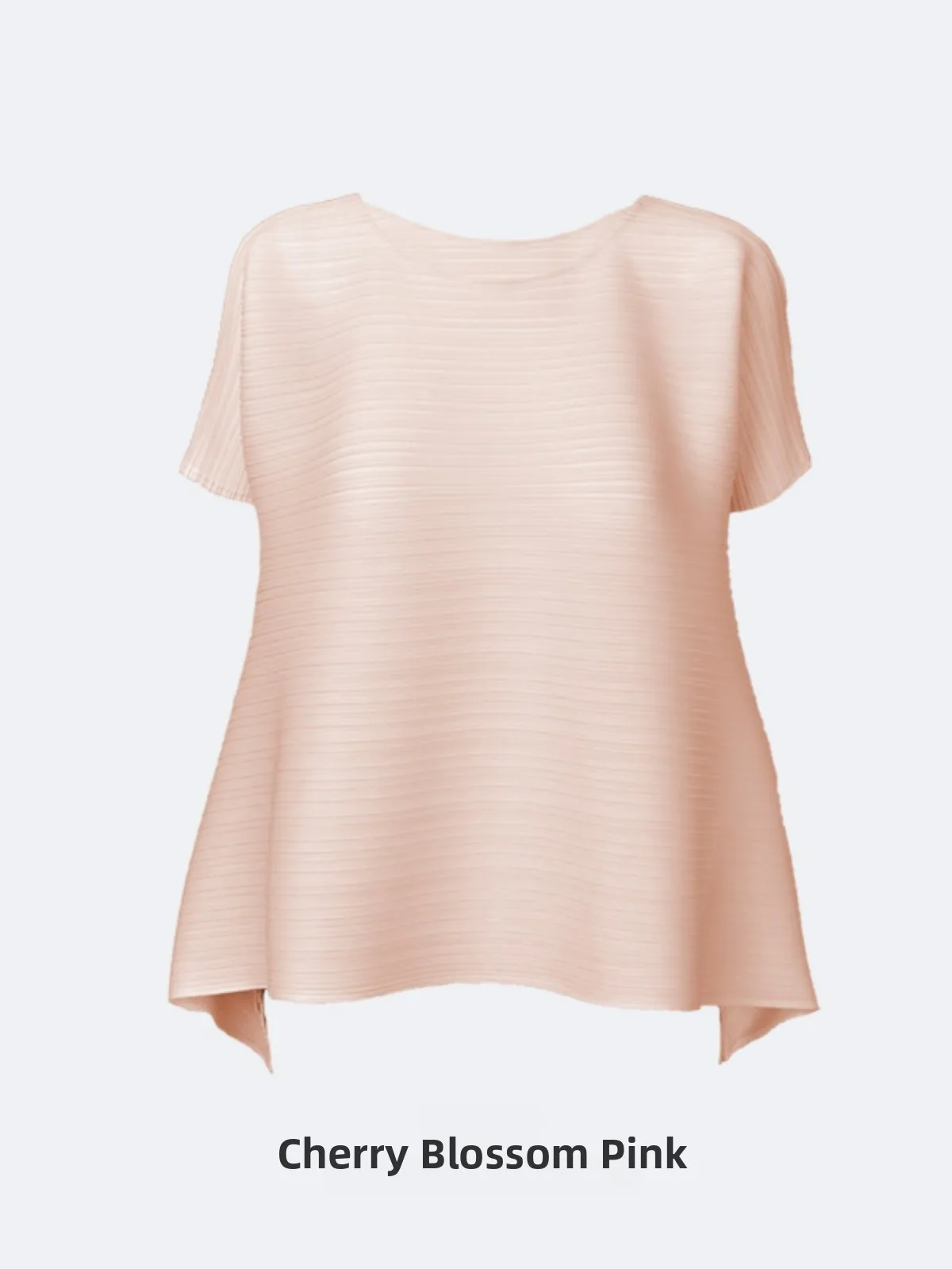 تي شيرت نسائي صيفي مريح بتصميم غير متماثل وأكمام قصيرة مرنة وياقة مستديرة وطول عادي مصنوع من البوليستر