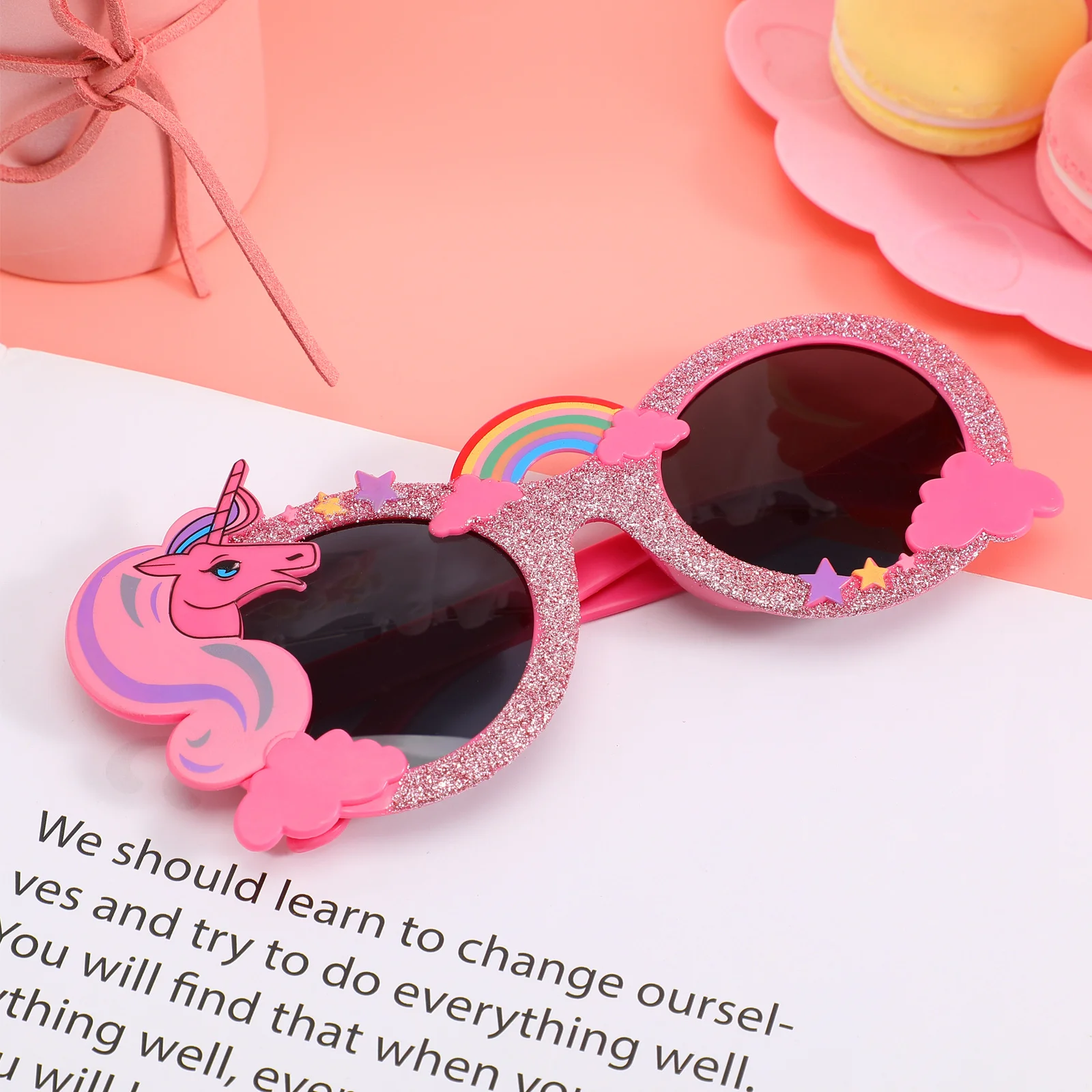 

1 pc Glasses Glitter Surface Lightweight Plastic Frame No Lens For Adults Party Costume Accessory Dress Up