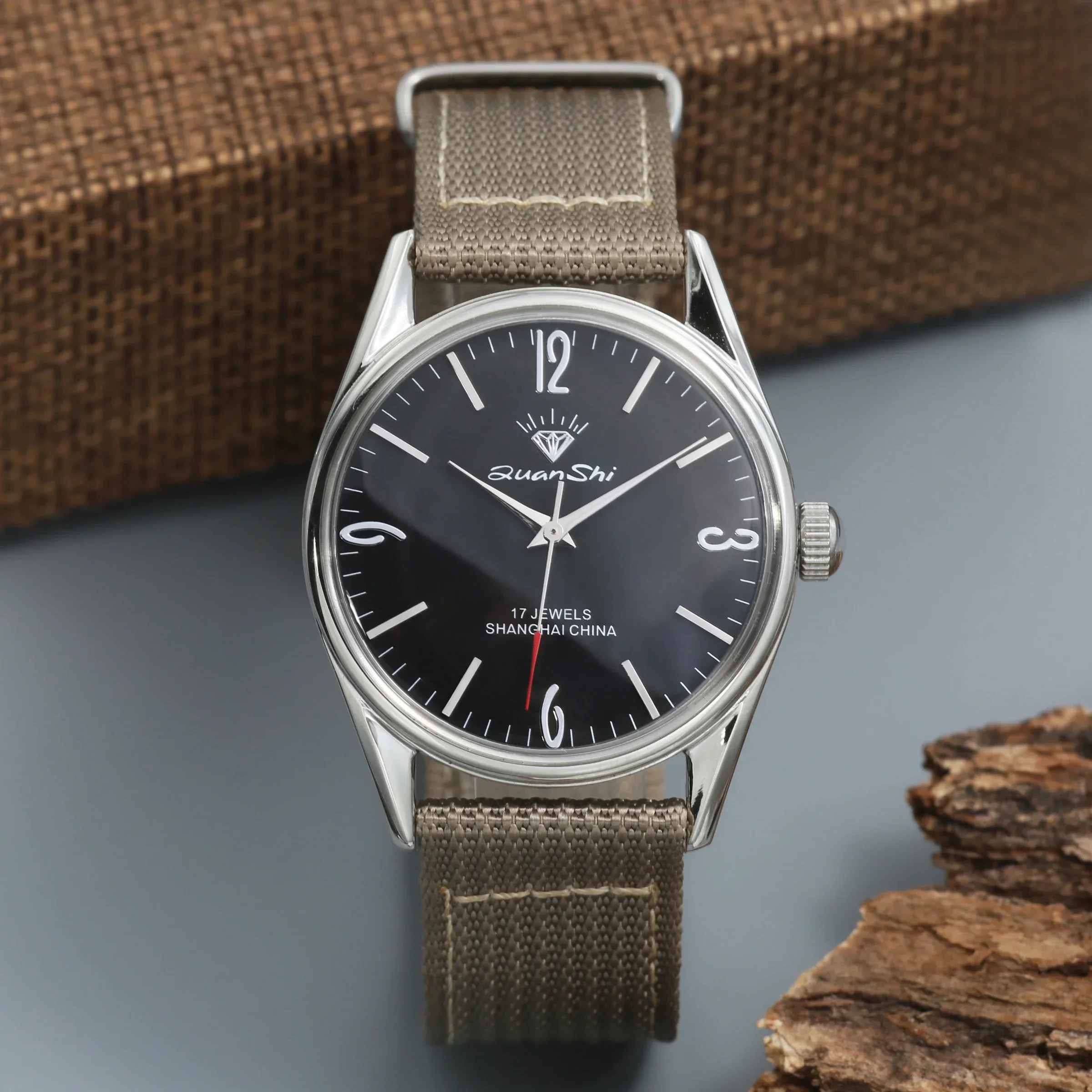 Reloj mecánico para hombre Shanghai Diamond 7120: cuerda manual de 38 mm, reloj de vestir clásico, regalo perfecto para hombres