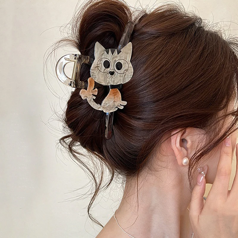 Leuke Cartoon Kat Haarklauw Voor Vrouwen Meisjes Zoete Veelzijdige Haarspeldjes Mode Prachtige Haai Clip Kawaii Haaraccessoires Geschenken