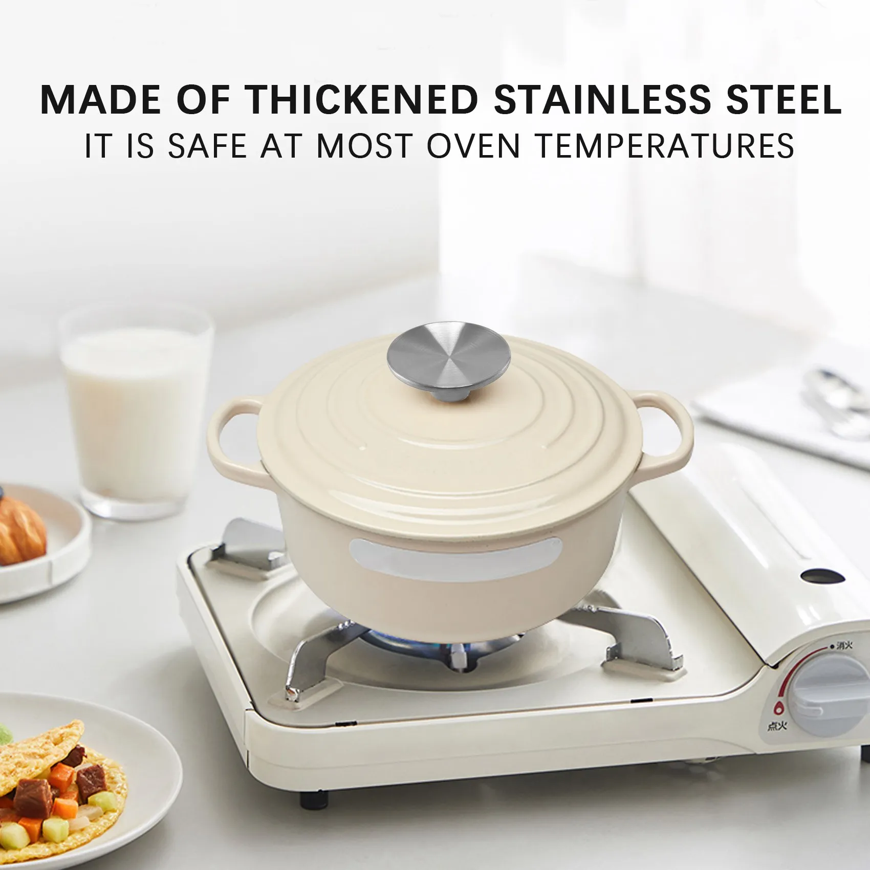 2 STKS Nederlandse Oven Knop, Roestvrijstalen Pot Deksel Vervanging Knop voor Le Creuset/voor Aldi/voor Lodge, knop Pot Deksel Handvat HOT