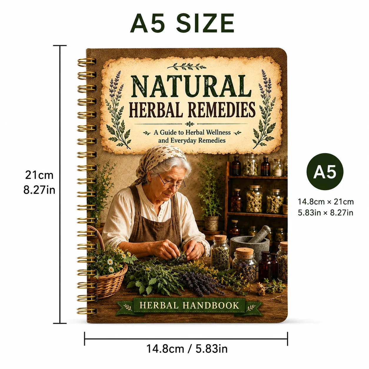 天然ハーブ療法のヴィンテージデザインA5ノート、ハーブレシピ - Herbal Wellness Recipes のレビューと価格
