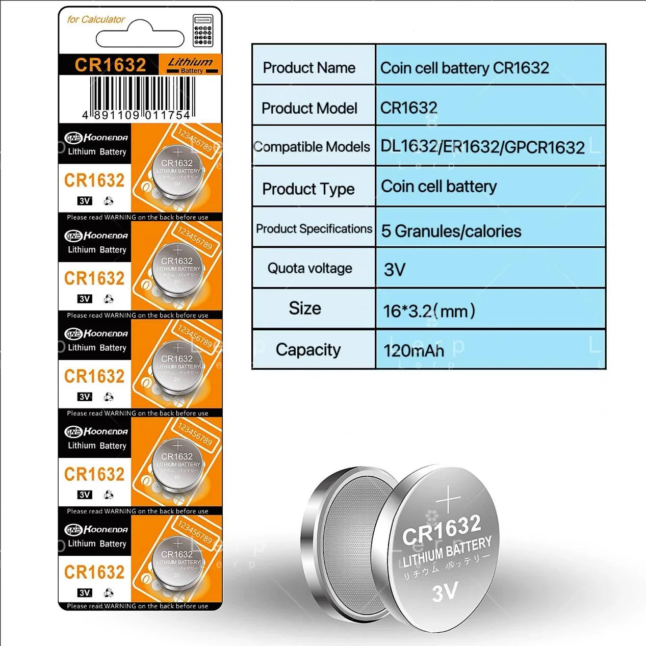 1632 Bateria guzikowa 3 V CR1632 Elektroniczna bateria guzikowa 3 V