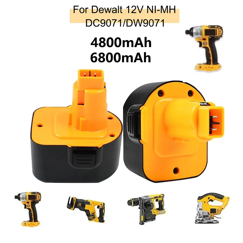 Аккумулятор для инструментов 12 В, 4,8 Ач-6,8 Ач для Dewalt lpega DE9074 DC9071 DE9037 DE9071 DE9075 DW9071 DW9072 DW9074 DC727 D756 DC980 DC981 DW0