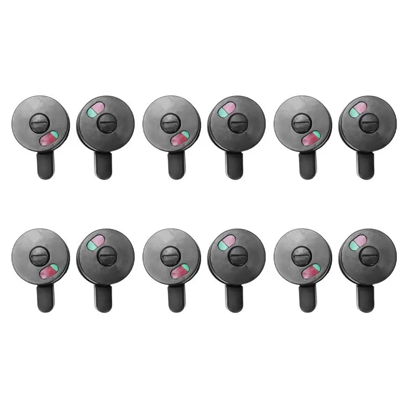 AS60-12Pcs Public Toilet Door Locking Rotating Red Green Indicator Knob Lock