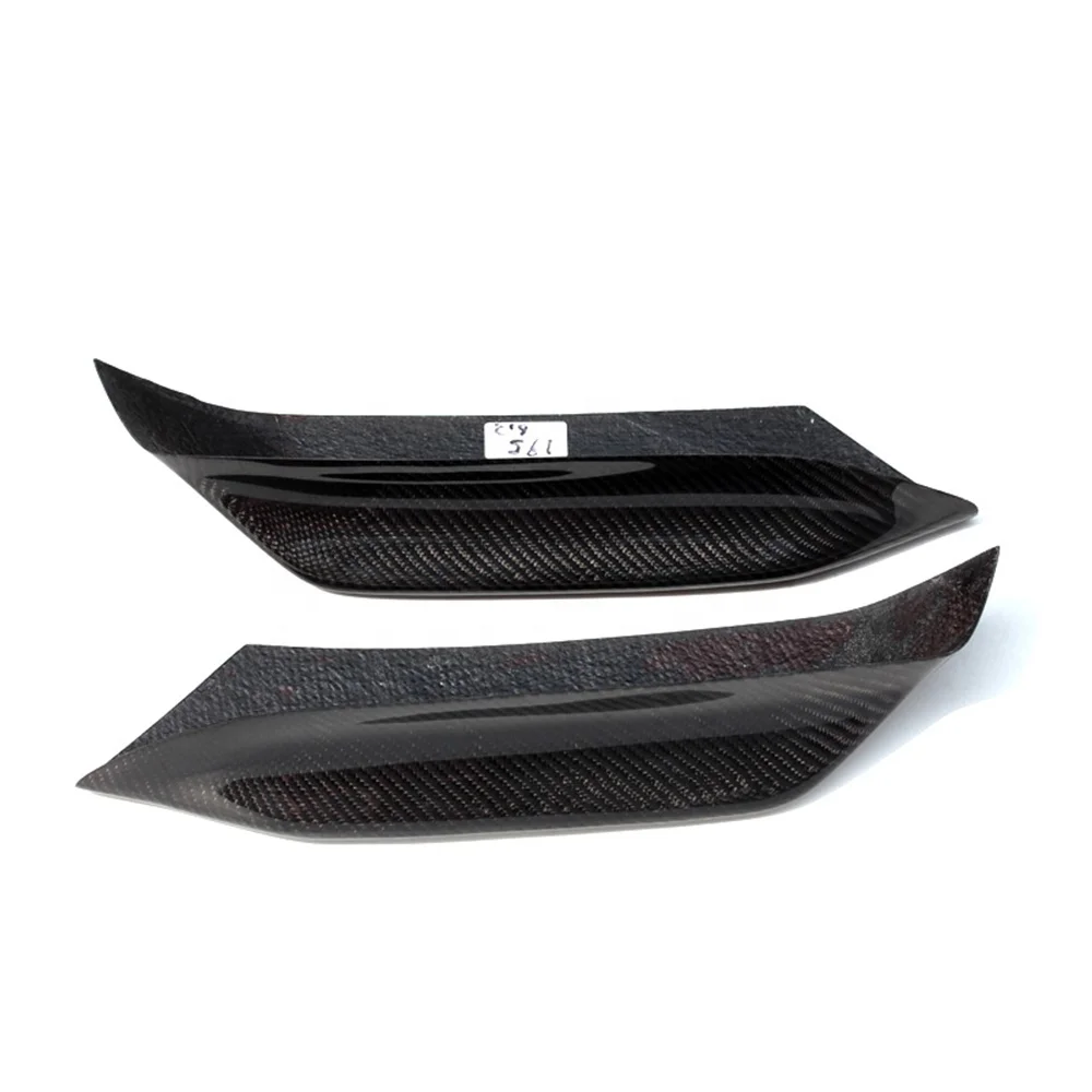 2PCS Real Carbon Fiber M3 M4 Front Bumper Upper Side Splitter Canards for BMW F80 M3 F82 F83 M4 Sedan Coupe 4D 2D 2015-2019