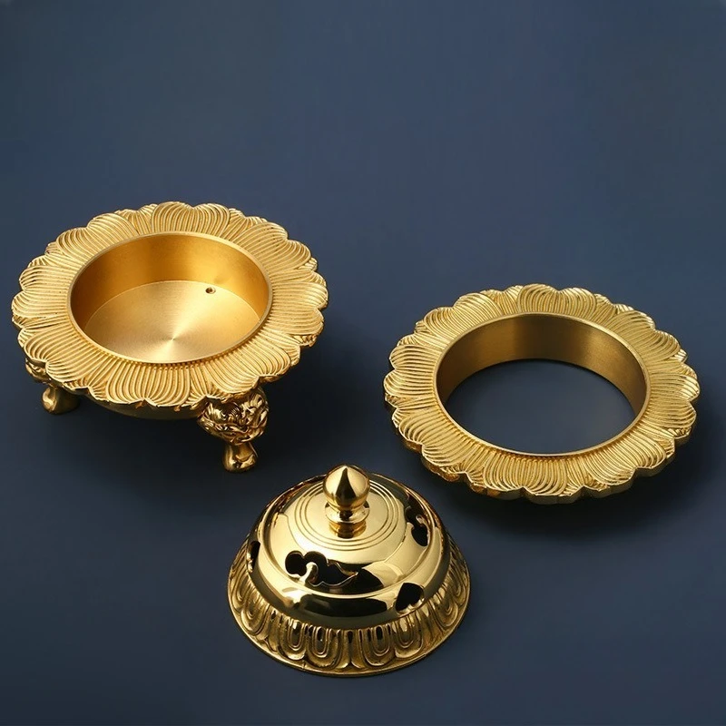 Reinforced lotus magic tool, brass, fire house incense burner, lion incense burner