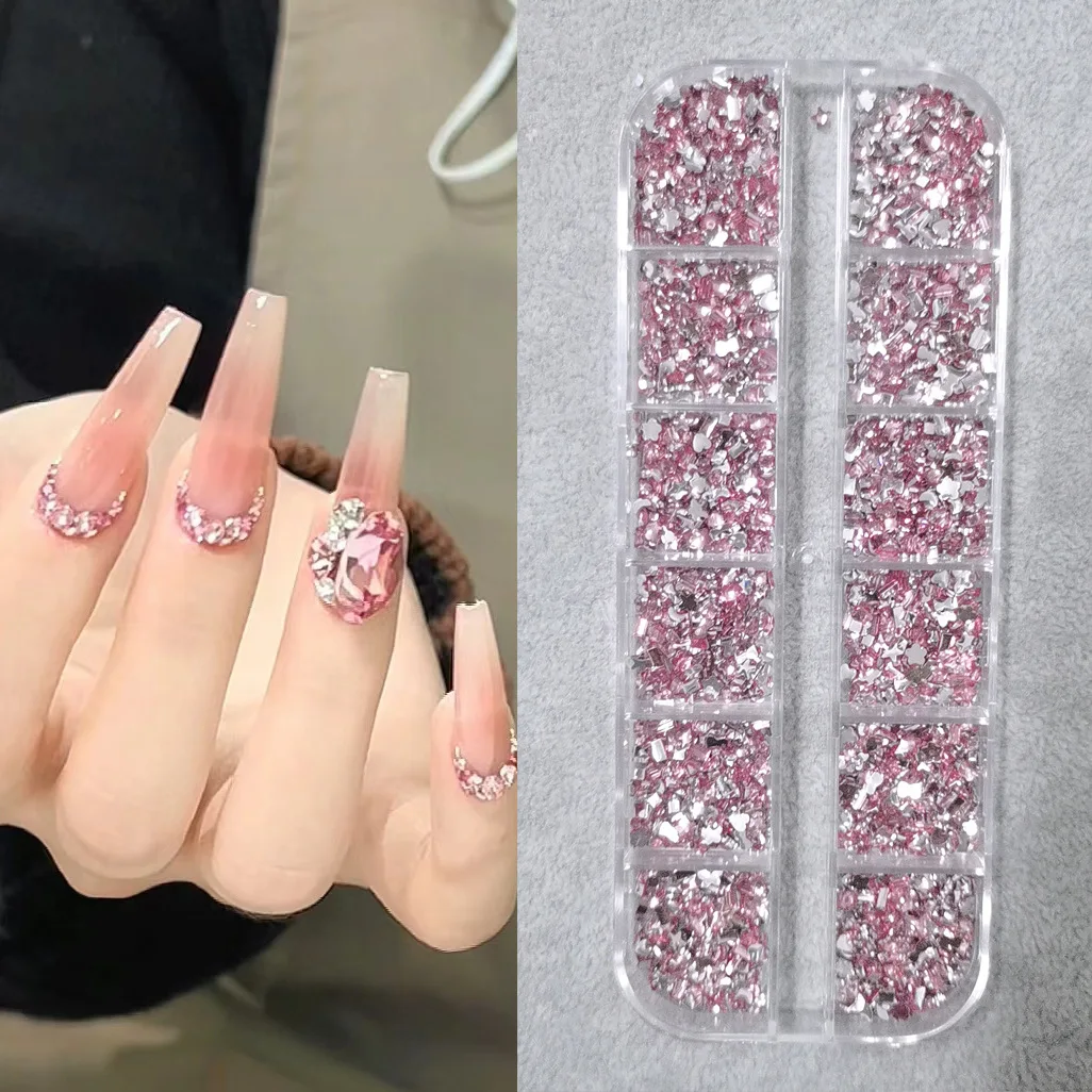 920-1020Pcs Valentine's Day Red Crystal Nail Art 3D Glitter Acrylic Star/Moon/Heart/Butterfly Nail Diamond Red Flat-Back Crystal