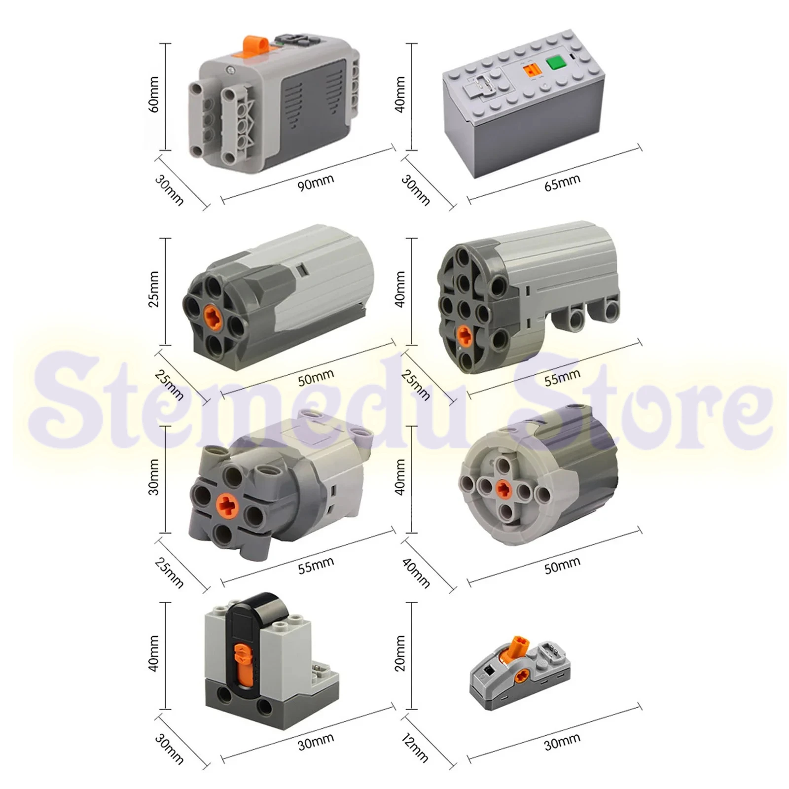 MOC función de potencia de alta tecnología versión mejorada molde King M/L/XL/Sever Motor Compatible Legoeds 8882 88004 bloques PF 8883 88003