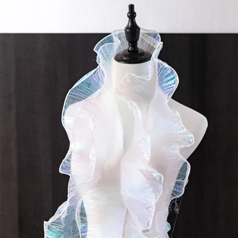 

1 Yard Pleated Lace Ribbon Mermaid Color Handicraft Clothing Supply Apparel Needlework Accessories Ruffle Sewing Fabric