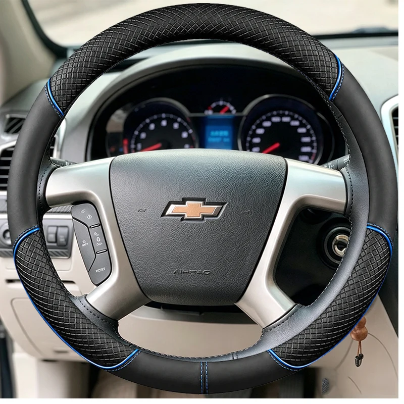Wood-Grain leather Steering Wheel Cover for Chevrolet 2008-2013 Silverado 1500 2500 3500 Tahoe 2007-2014 Suburban Avalanche 1500