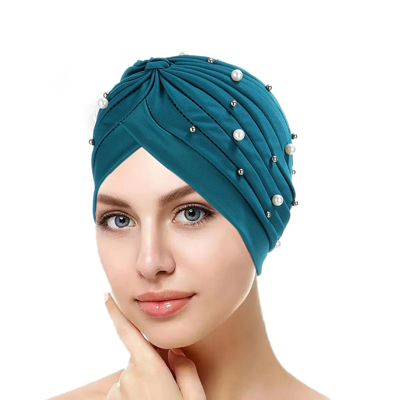 Muslim Women Under Scarf Stretch Jersey Inner Hijabs Caps Round Front Islamic Female Turban Bonnet