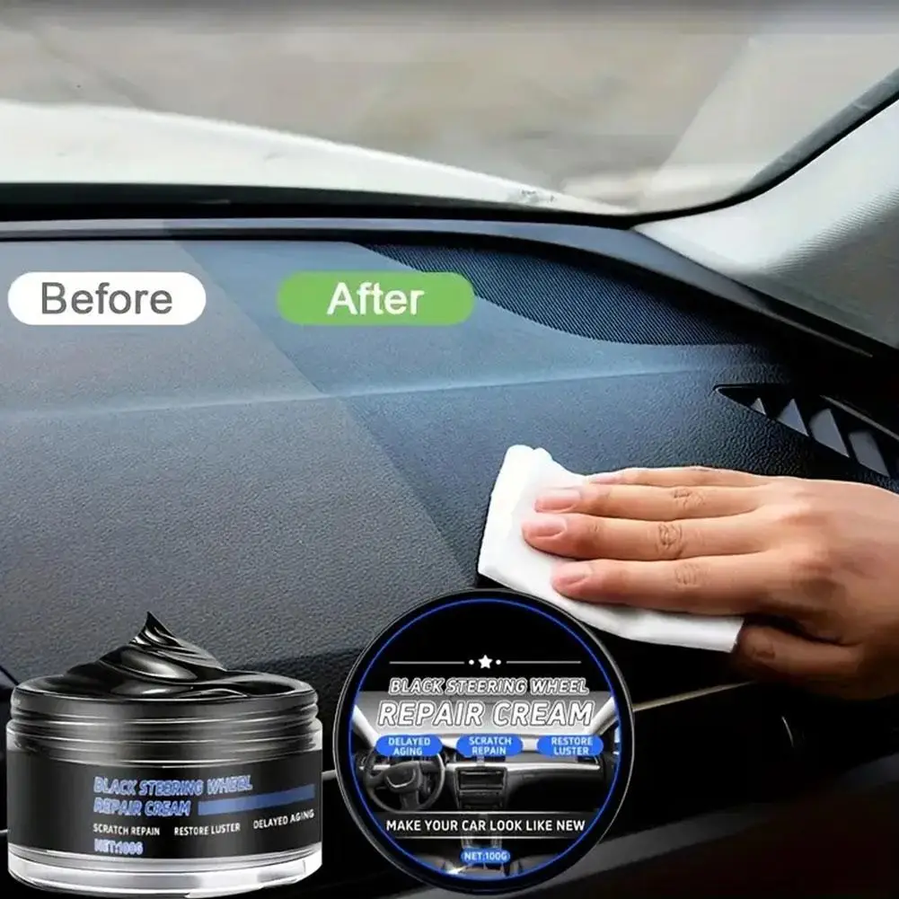 معجون إصلاح عجلة قيادة السيارة يستعيد اللمعان الأسود وتكسير التقشير والأدوات ولمسة نهائية سهلة، تطبيق إزالة تشبه البلاستيك W9Z3 #2