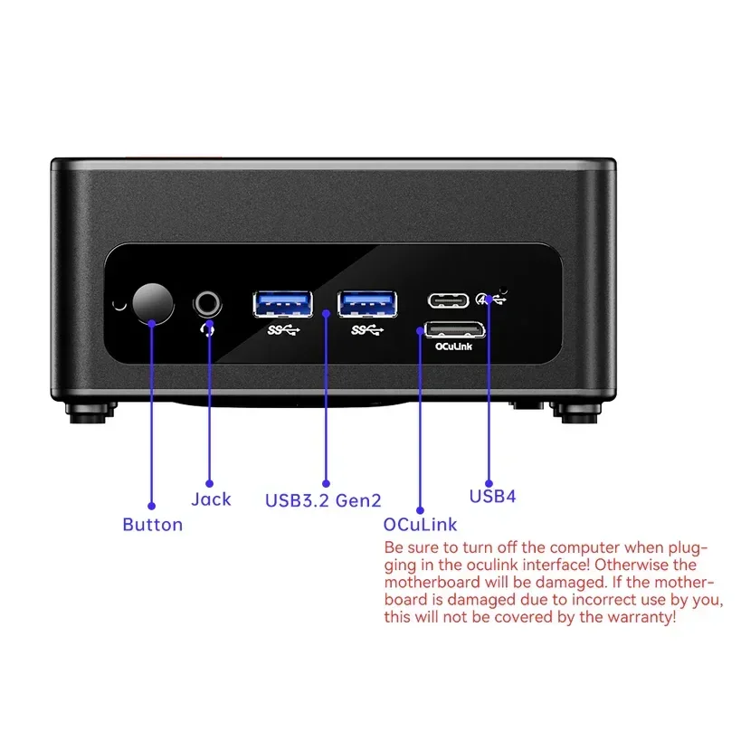 Mini PC Aoostar GEM12 AMD Ryzen 7 8845HS, 2*DDR5, 2*PCIe SSD, USB4