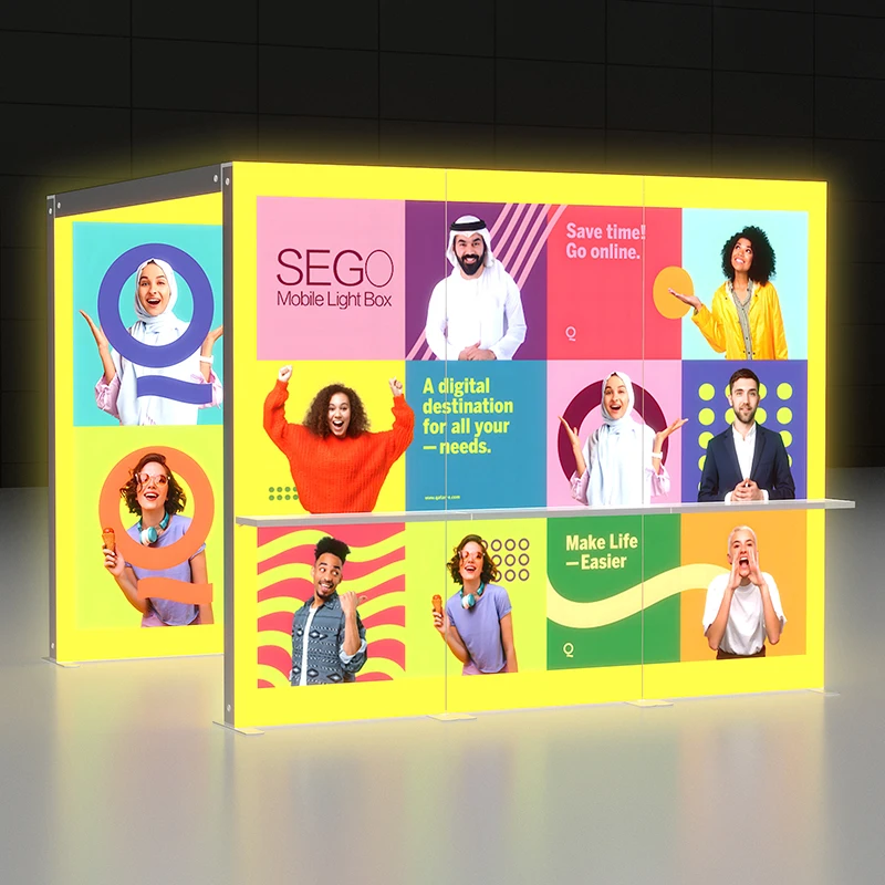 Special New Trade Show Booth Design for SEGO Lightboxes Arch Structure Suitable for More Display Space