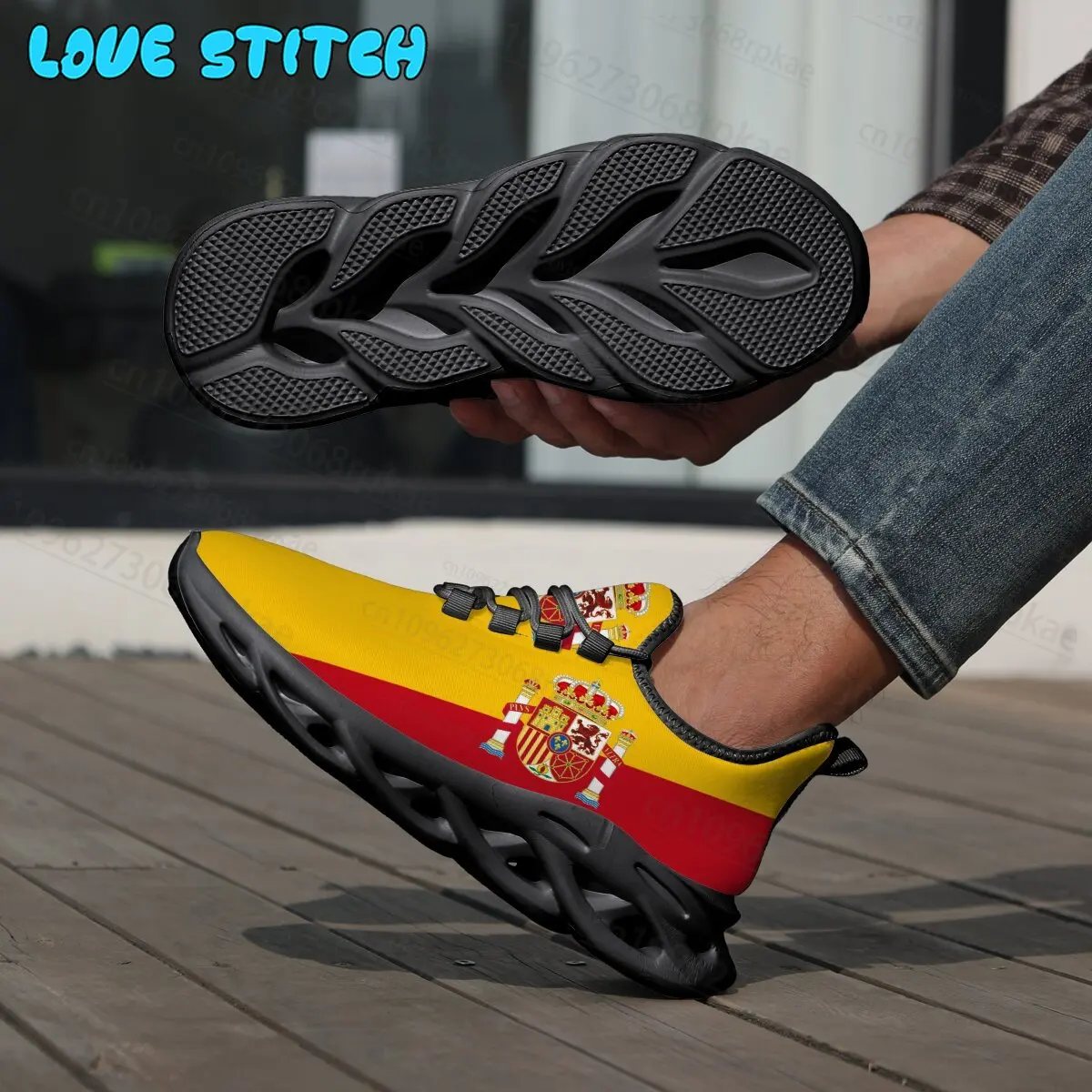 Picture 6: Zapatillas Deportivas Con Estampado Bandera Y Escudo De España Suela Ondulada Transpirable Hombre Mujer