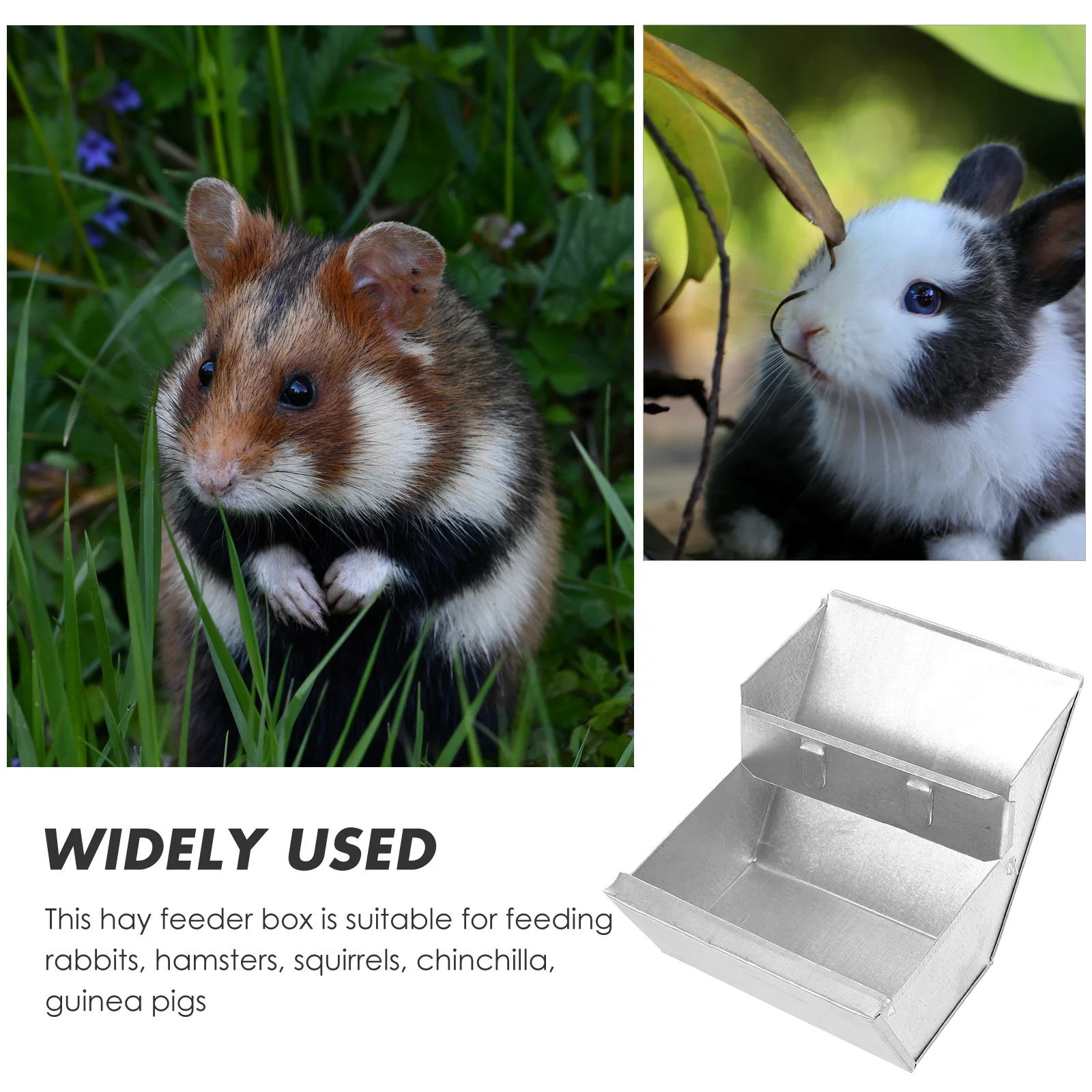

Rabbit Feed Box Pet Food Small Supply Cage Guinea Pig Holder Bunny Feeder Rabbit Food Hay Box Dispenser Accessories