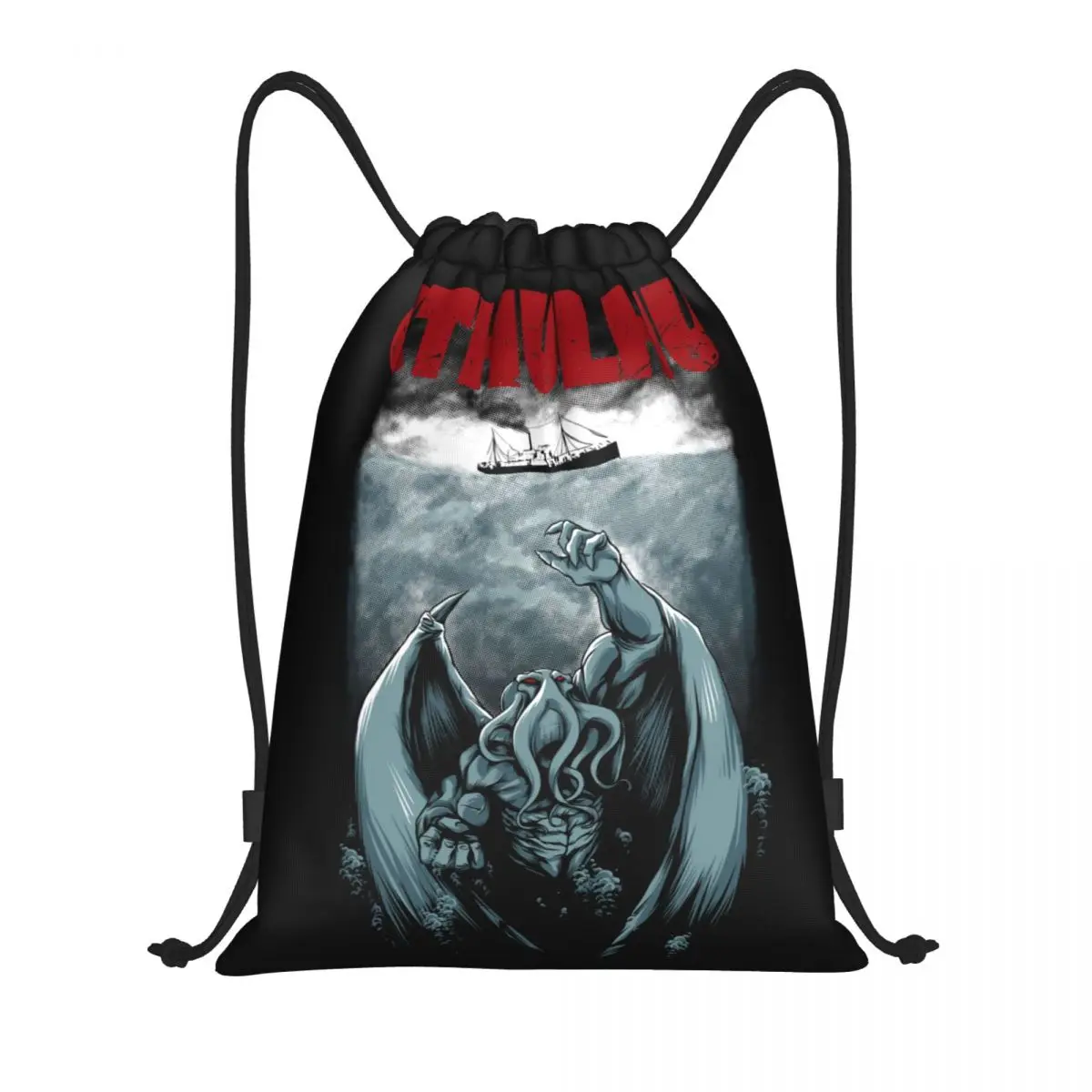 

Parody Cthulhu Lovecraft Drawstring Backpack Women Men Sport Gym Sackpack Foldable Horror Movie Shopping Bag Sack