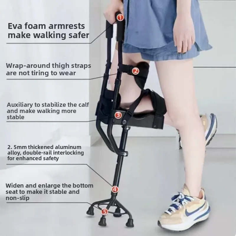 

Ankle Fracture Support Brace Disability-Focuse Leg Crutches Adjustable Non-Slip Rehabilitation Walkers for Adult Stable Recovery