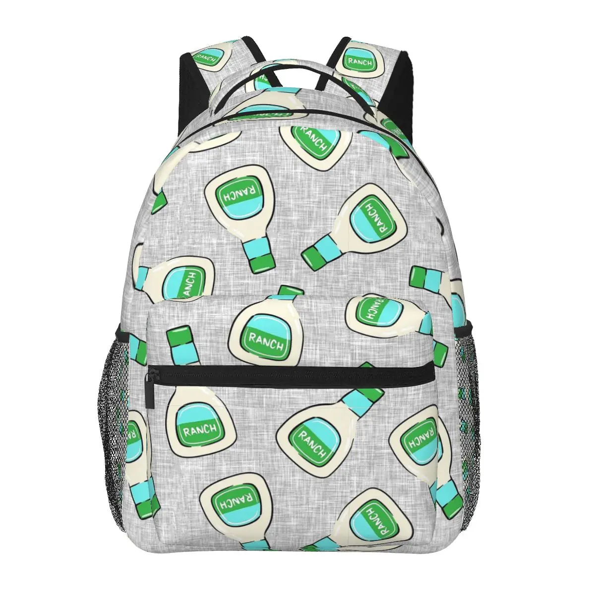 Ranch - Salad Dressing Bottle Backpacks Boys Girls Bookbag Students School Bags Travel Rucksack Shoulder Bag Large Capacity