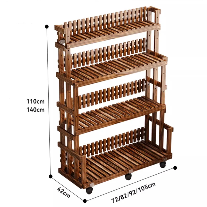 Estantes De Plantas De madera nórdica, maceta De flores De diseño para balcón, sala De estar, arte De hierro, muebles De jardín, soporte De Plantas FYPS
