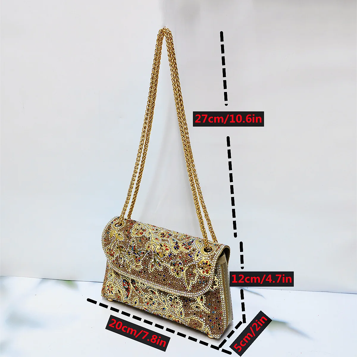 High-end Fashion Shoulder Bag Xiaoxiangfeng Diamond-encrusted Messenger Women's Rhinestone Dinner Bag Designer Luxury Bags Woman