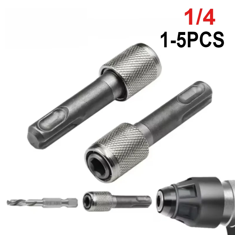 Convert To 1/4 Hex Shank Adapter Hexagonal Converter Electric Hammer Power Screwdriver Bit Holder Socket Impact Driver